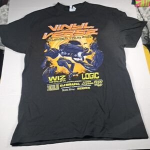 Logic X Wiz Khalifa Summer Tour 2022 “Vinyl Verse” T-shirt Black Size Large